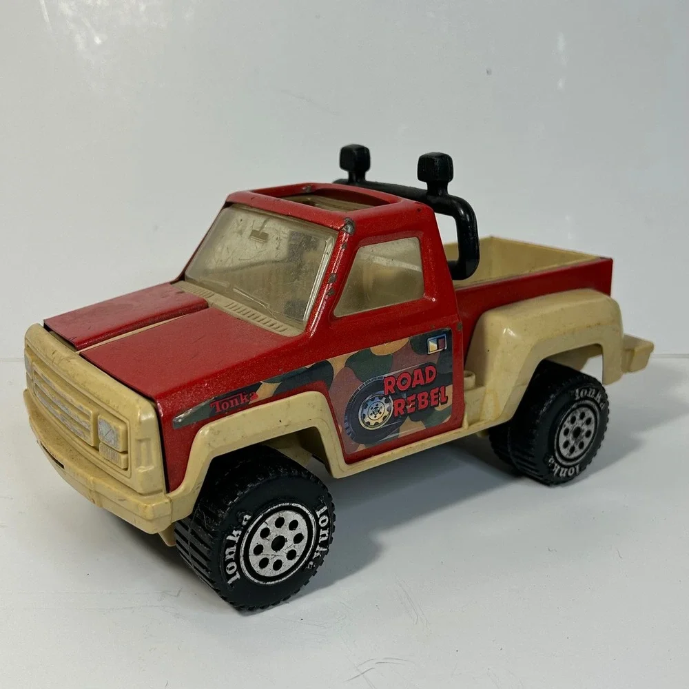 Vintage Tonka Road Rebel Steel Pickup Truck‎ 1980s Red Metal Body